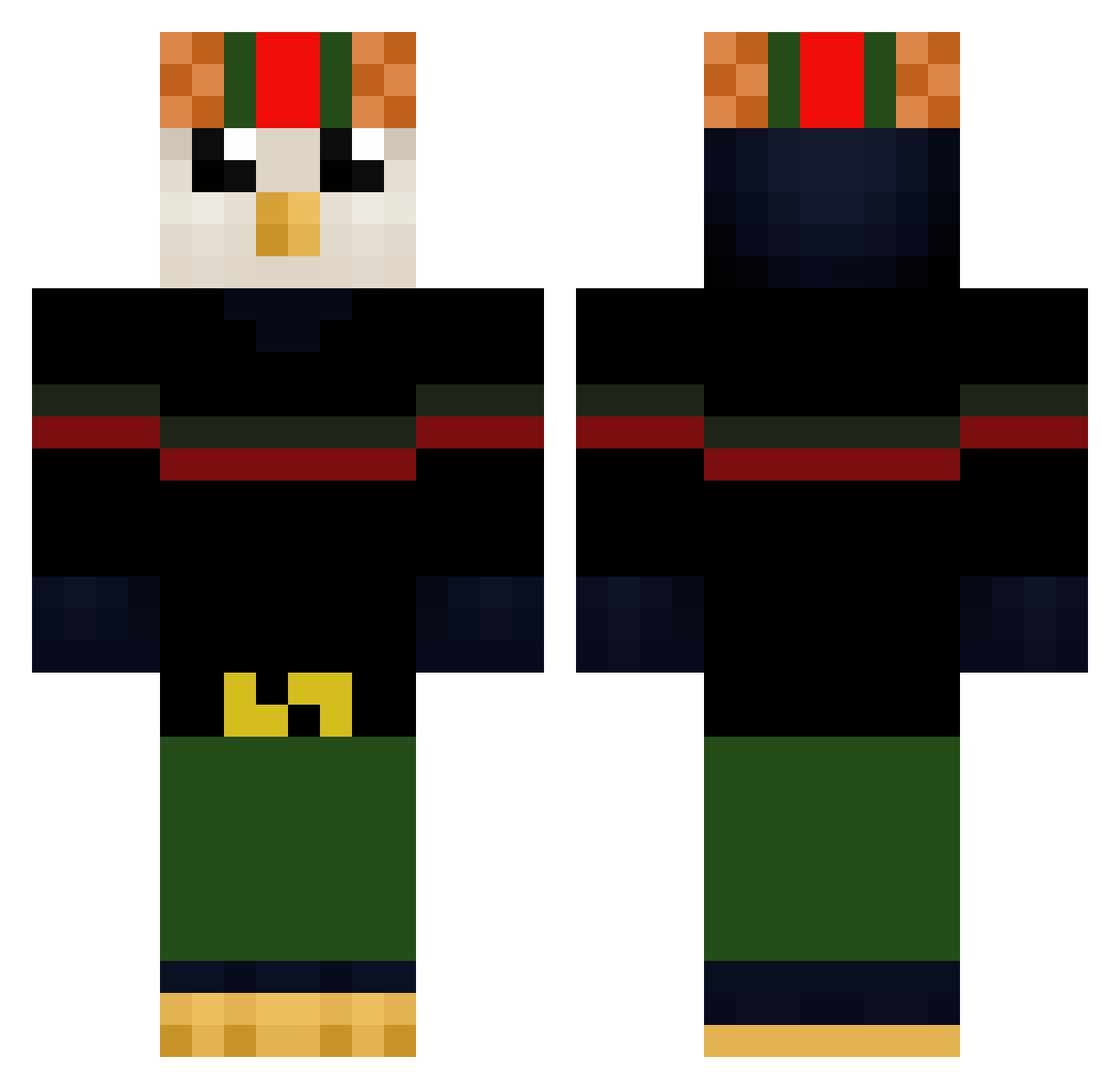 Print Minecraft skin, front and back view