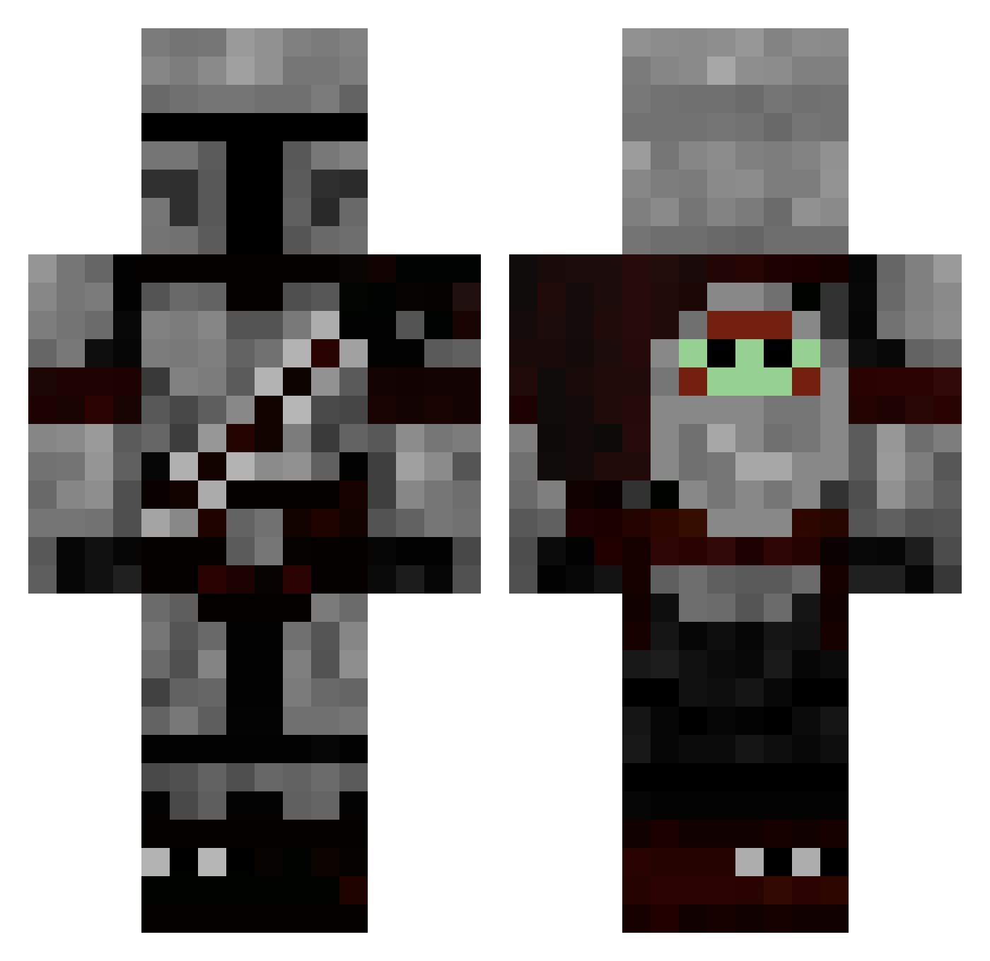 Splyn Minecraft skin, front and back view