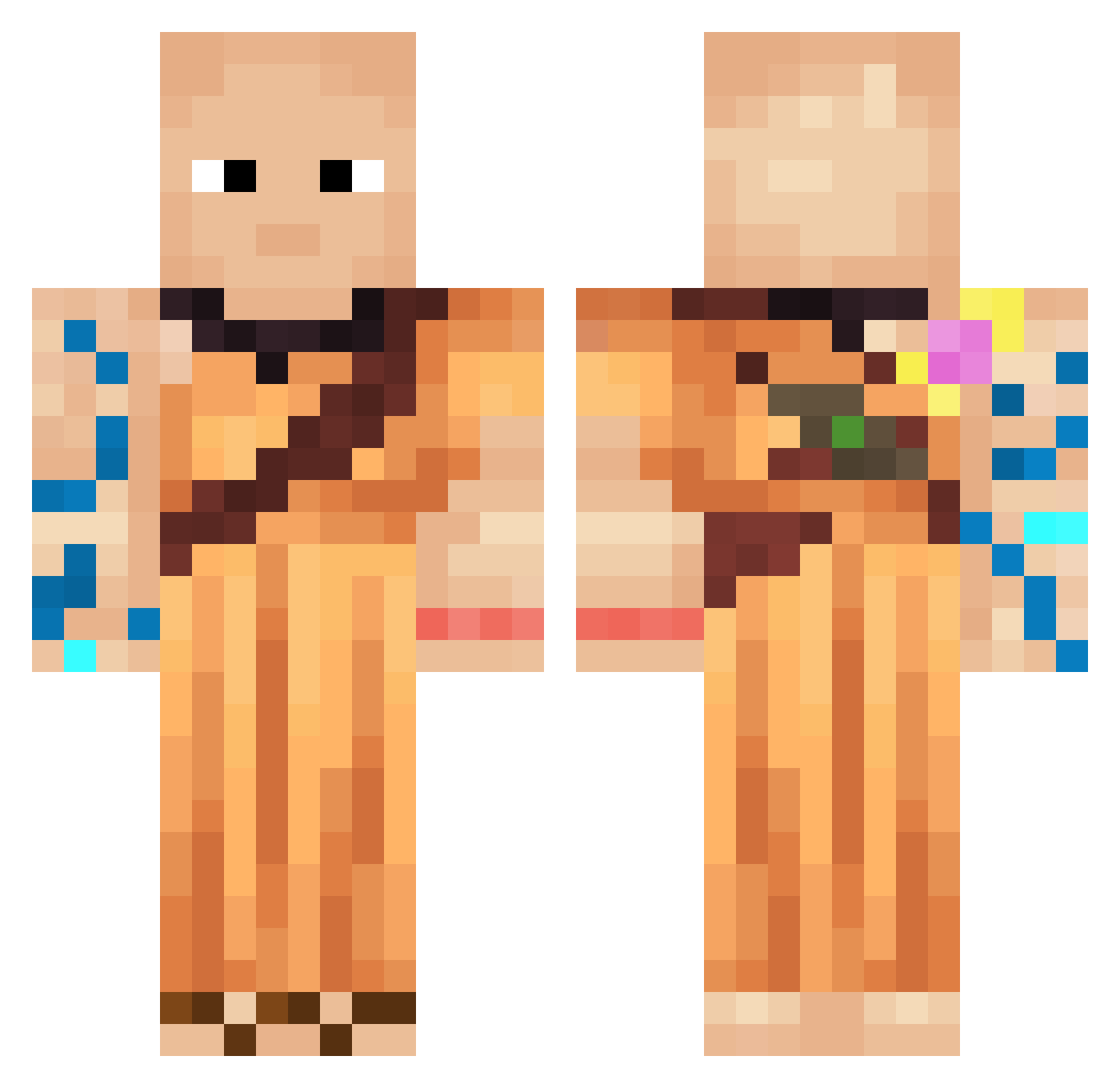Browndaddy171 Minecraft skin, front and back view