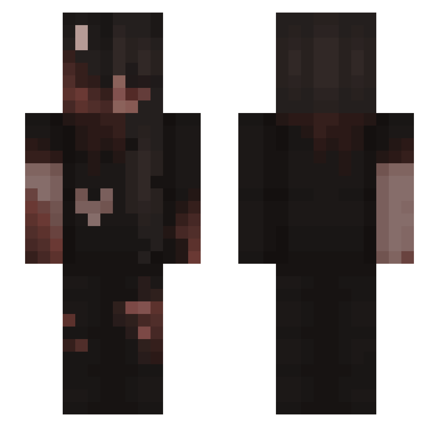 Ziepsi Minecraft skin, front and back view