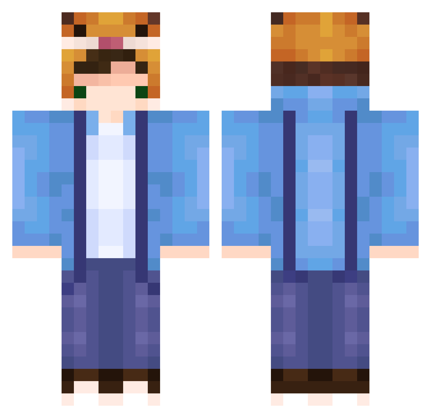 Gerrrid Minecraft skin, front and back view