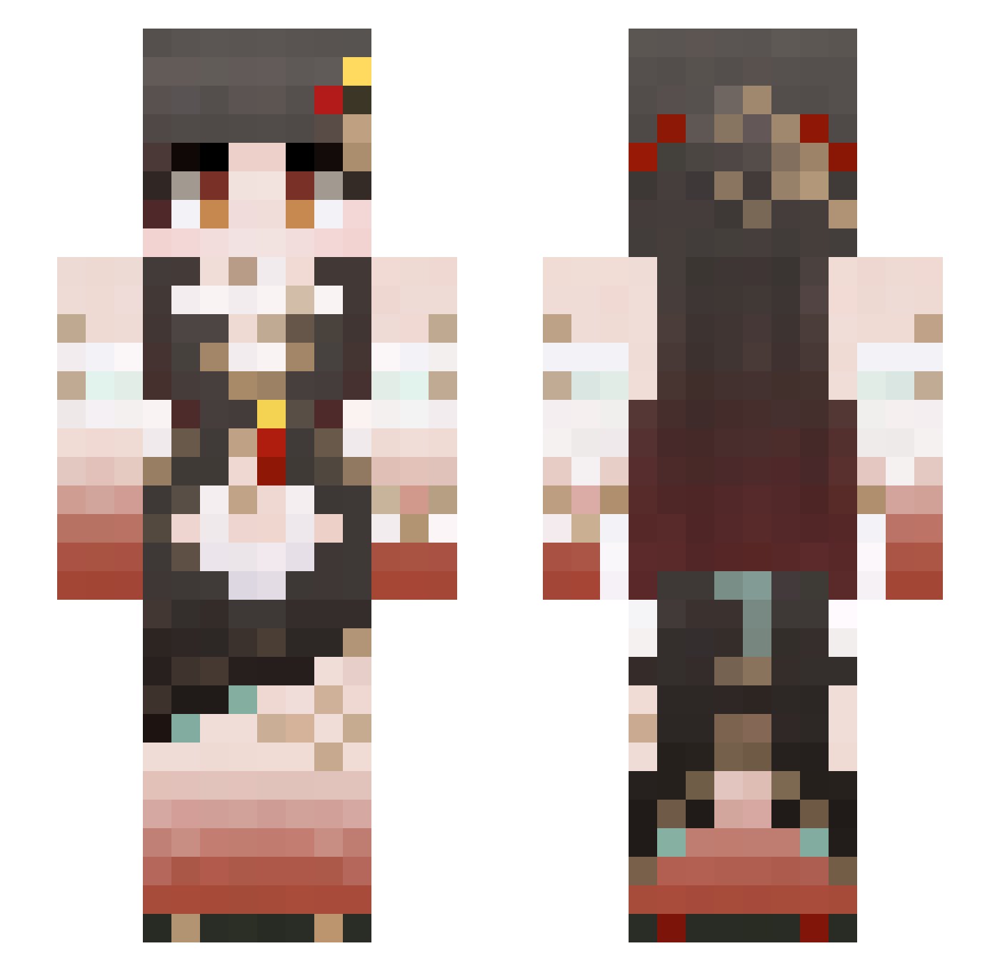 ohDumpling Minecraft skin, front and back view