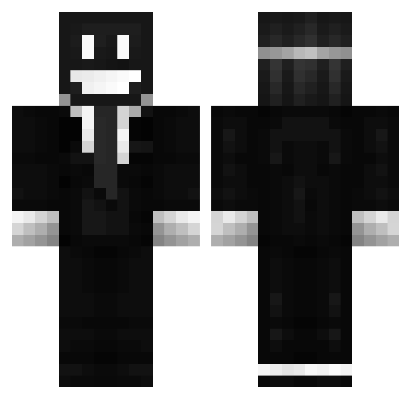 PizzaPocket Minecraft skin, front and back view