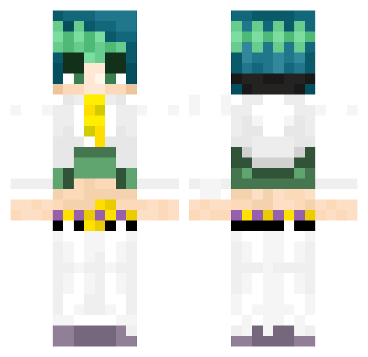 AKOSIPUMA Minecraft skin, front and back view