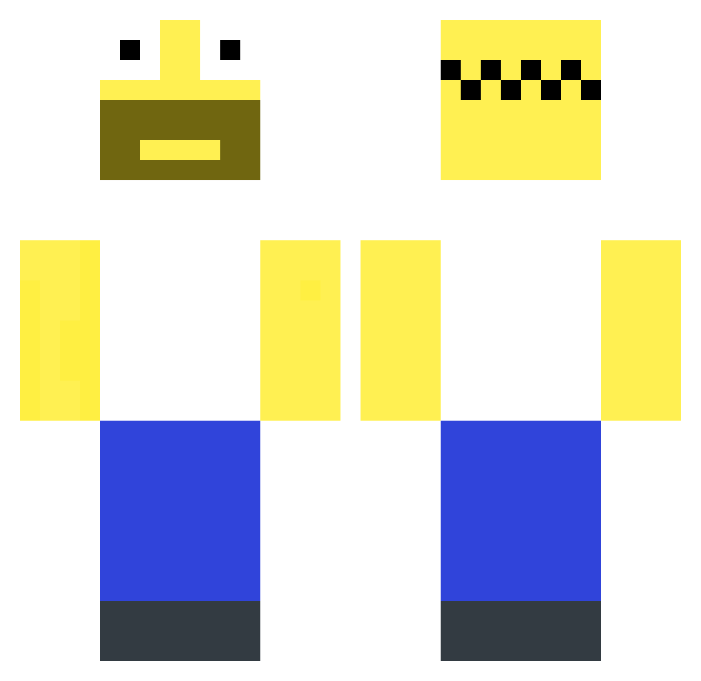 thepichula Minecraft skin, front and back view