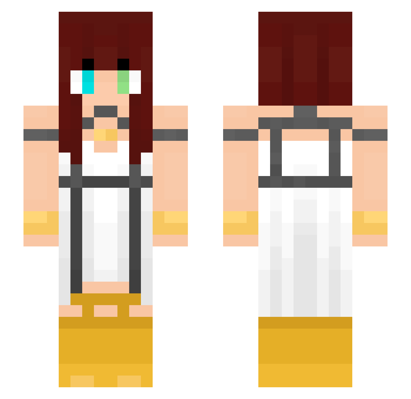 Sarcelle Minecraft skin, front and back view