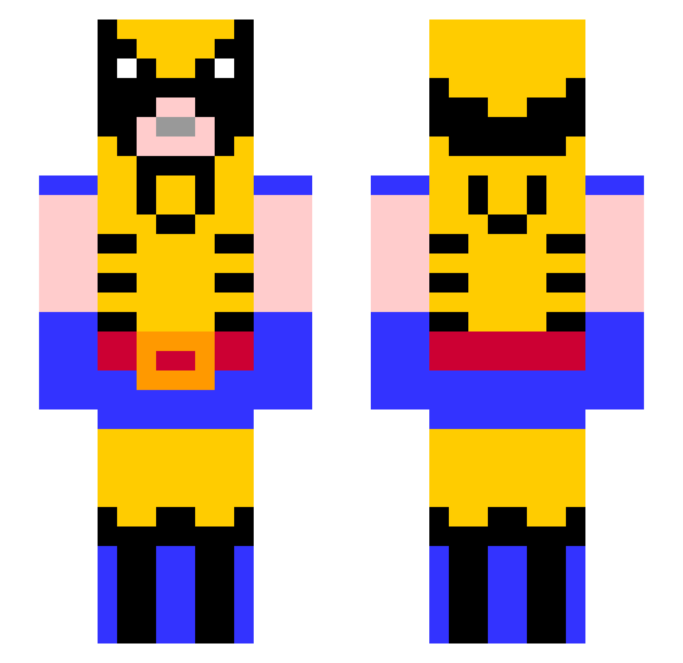 pacificity Minecraft skin, front and back view
