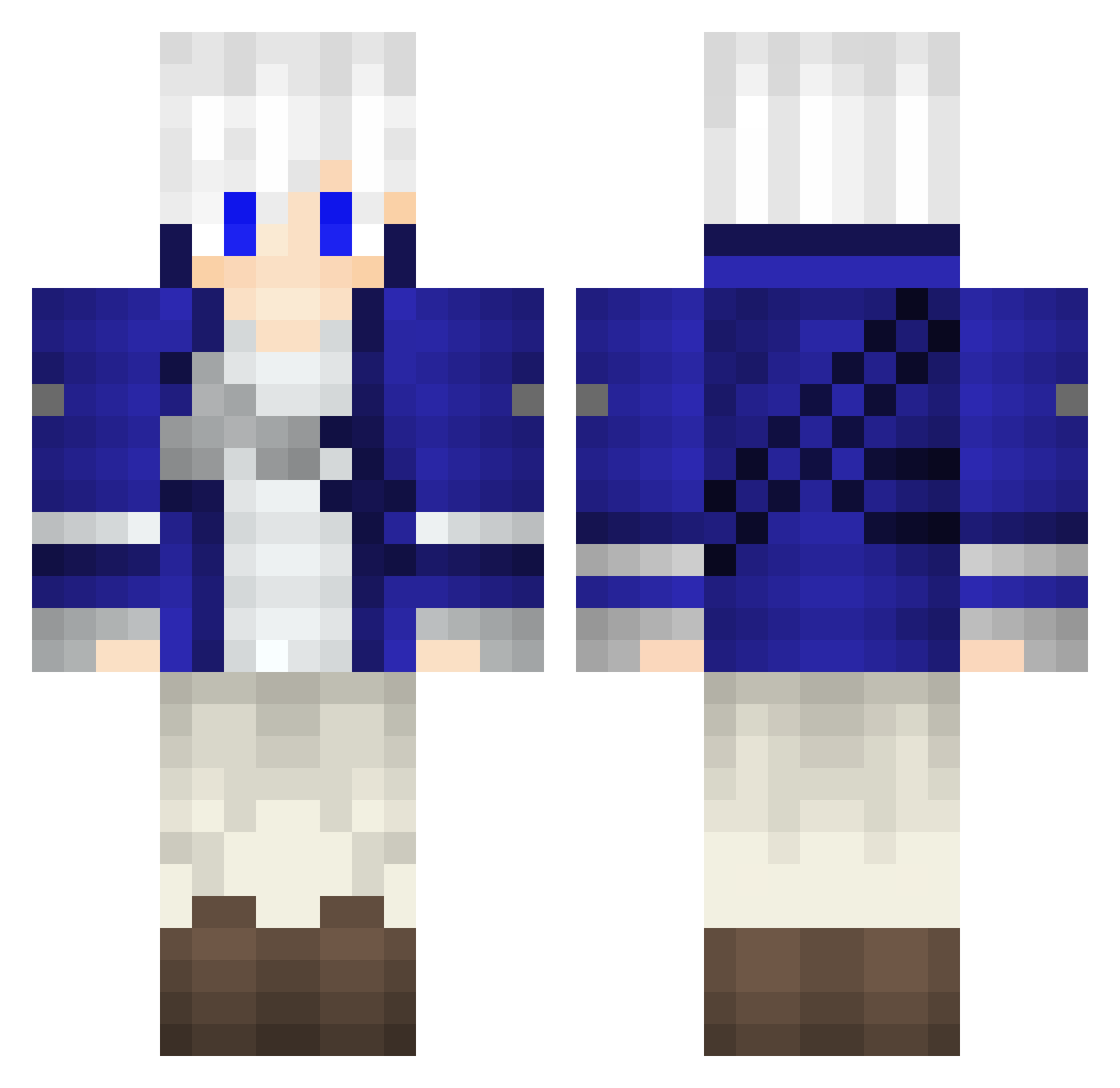 Saix7 Minecraft skin, front and back view