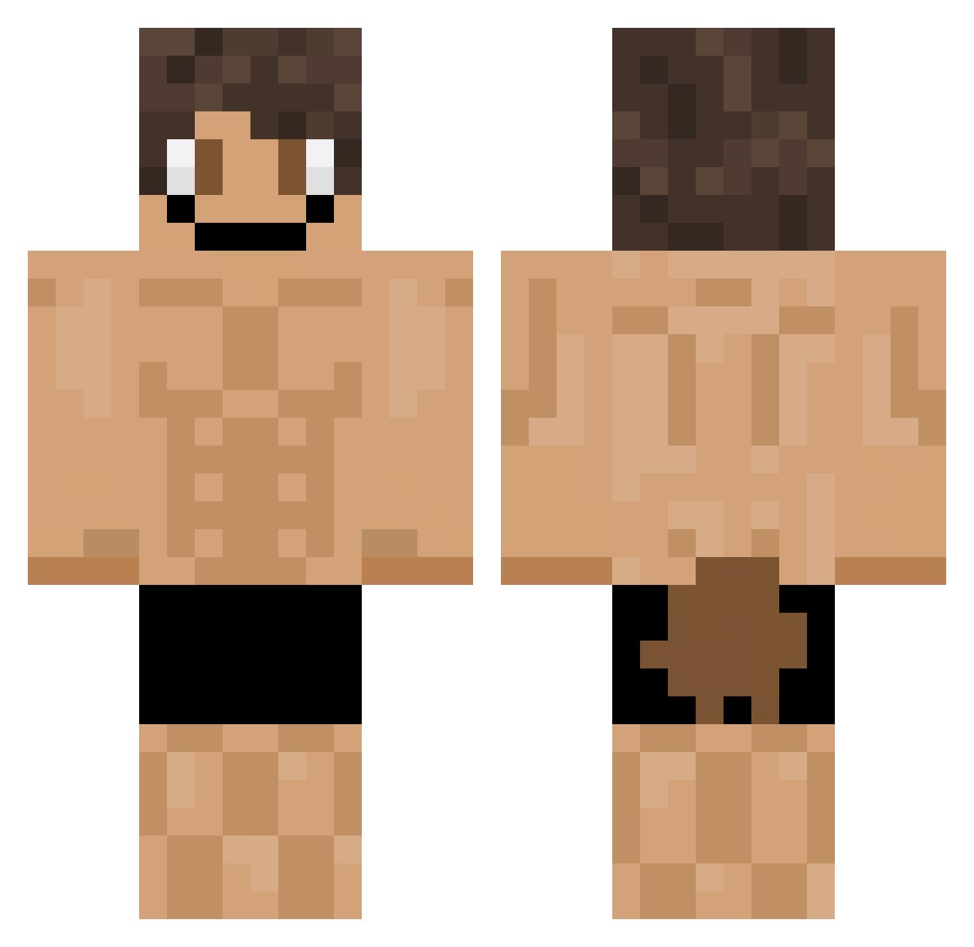 V1ct0r3 Minecraft skin, front and back view