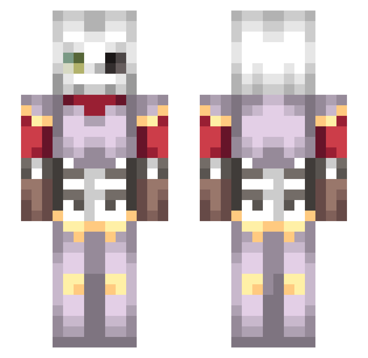Ulryam Minecraft skin, front and back view