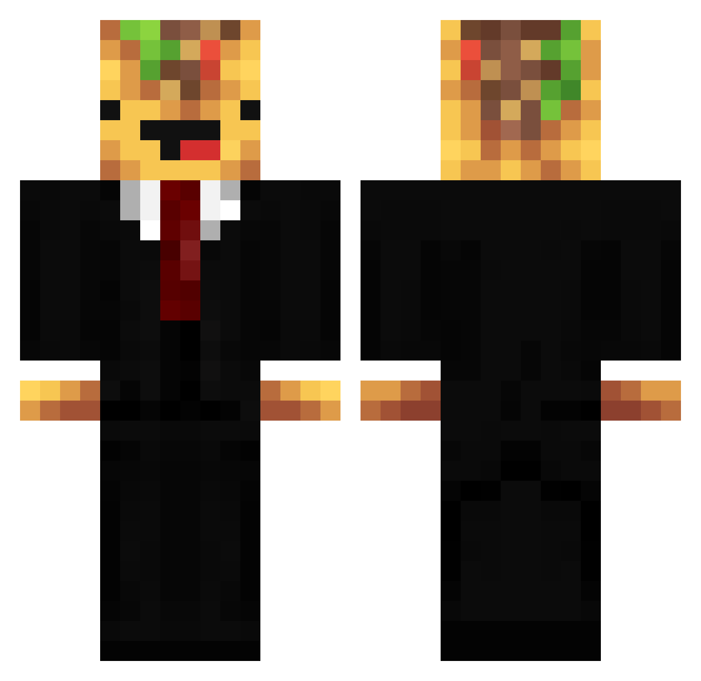 filopop Minecraft skin, front and back view