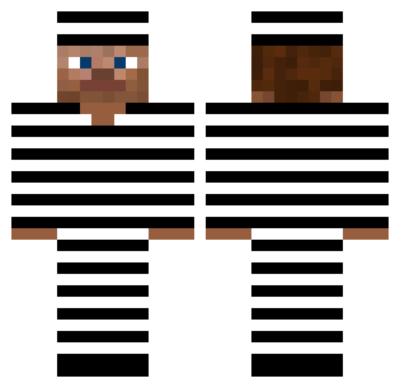 wojtorrr Minecraft skin, front and back view