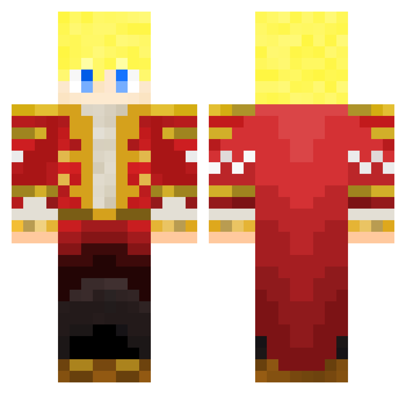 Corsted Minecraft skin, front and back view