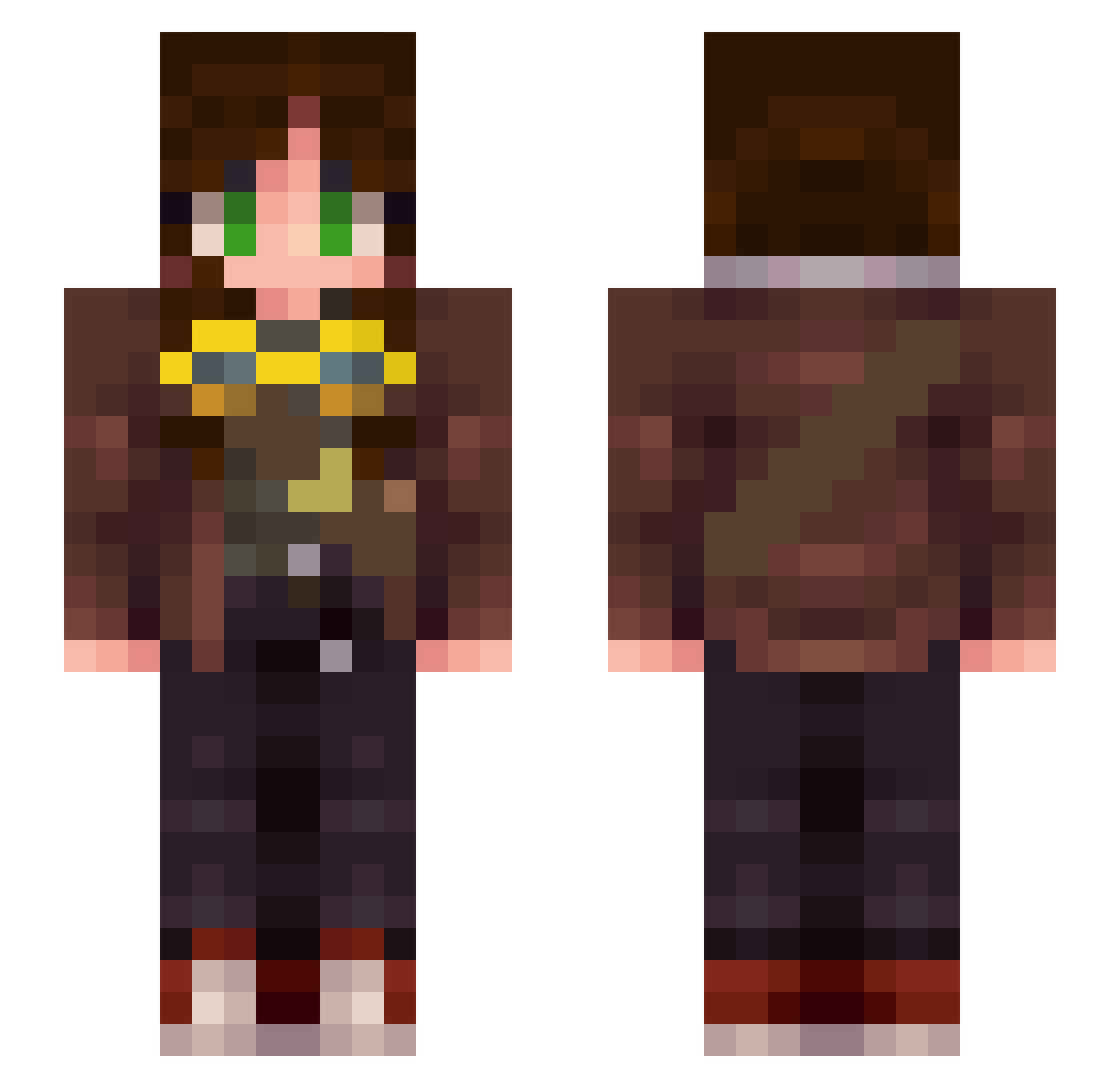 KitKatKrew92 Minecraft skin, front and back view