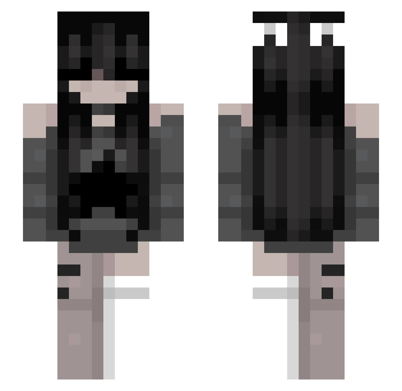 5ft5_215lbs Minecraft skin, front and back view