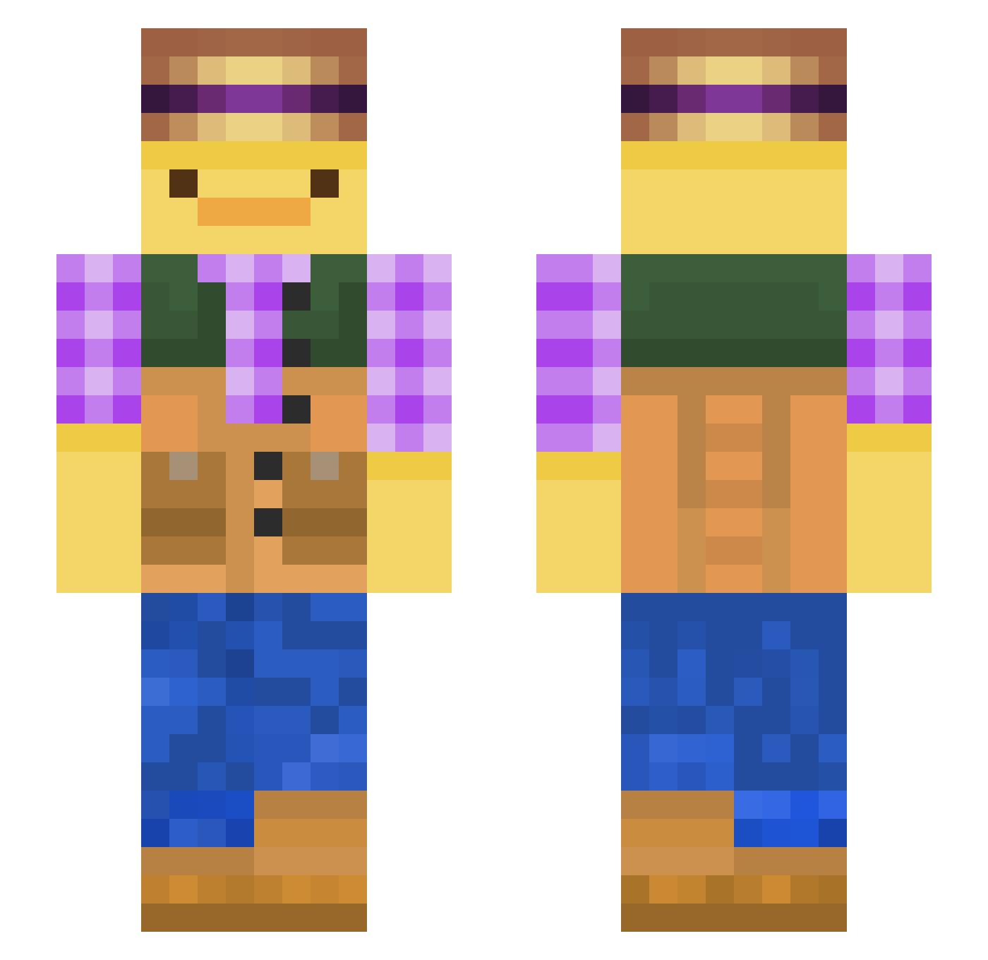 Ctrlx_2 Minecraft skin, front and back view
