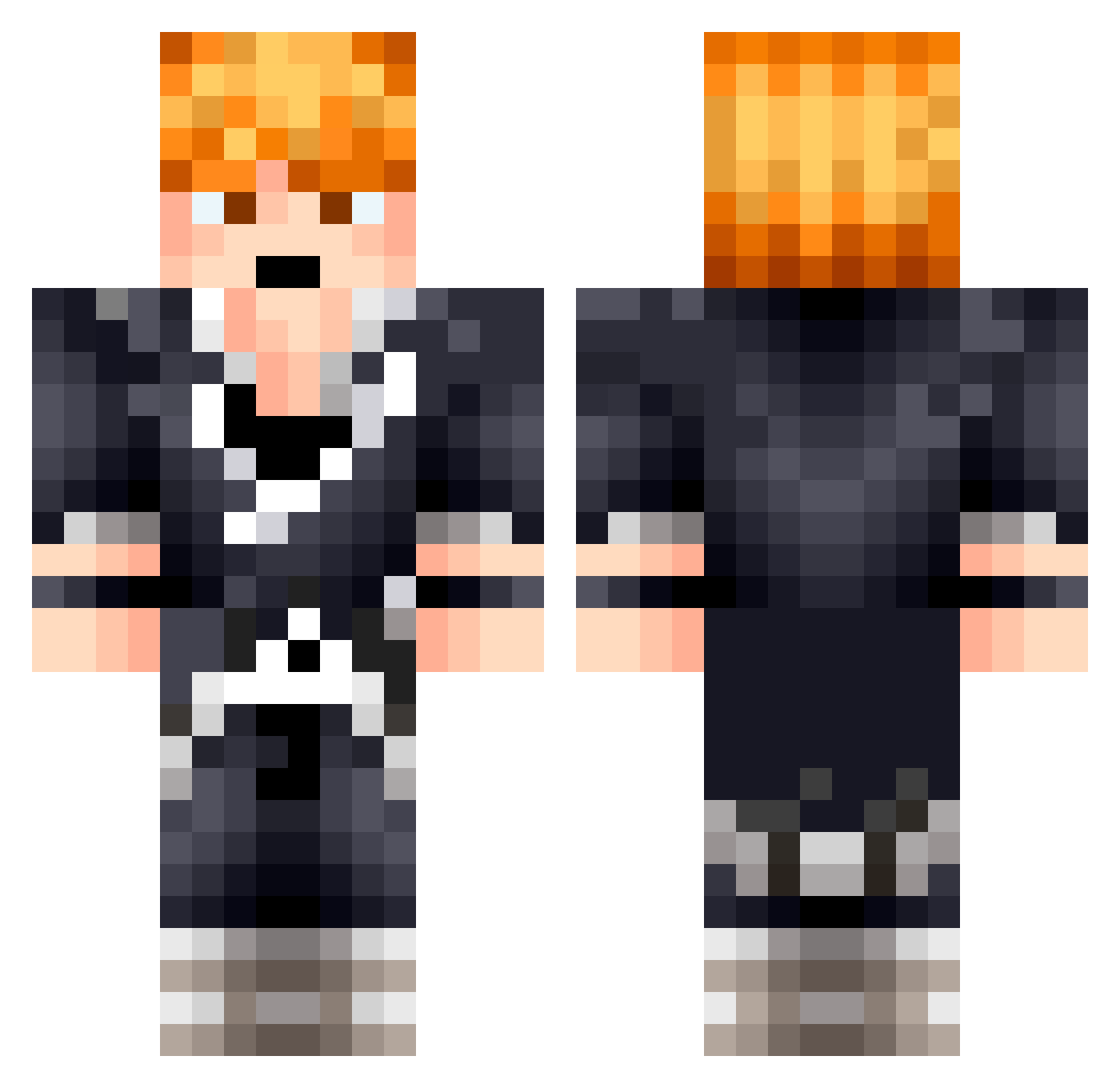 AndressedFrog_14 Minecraft skin, front and back view