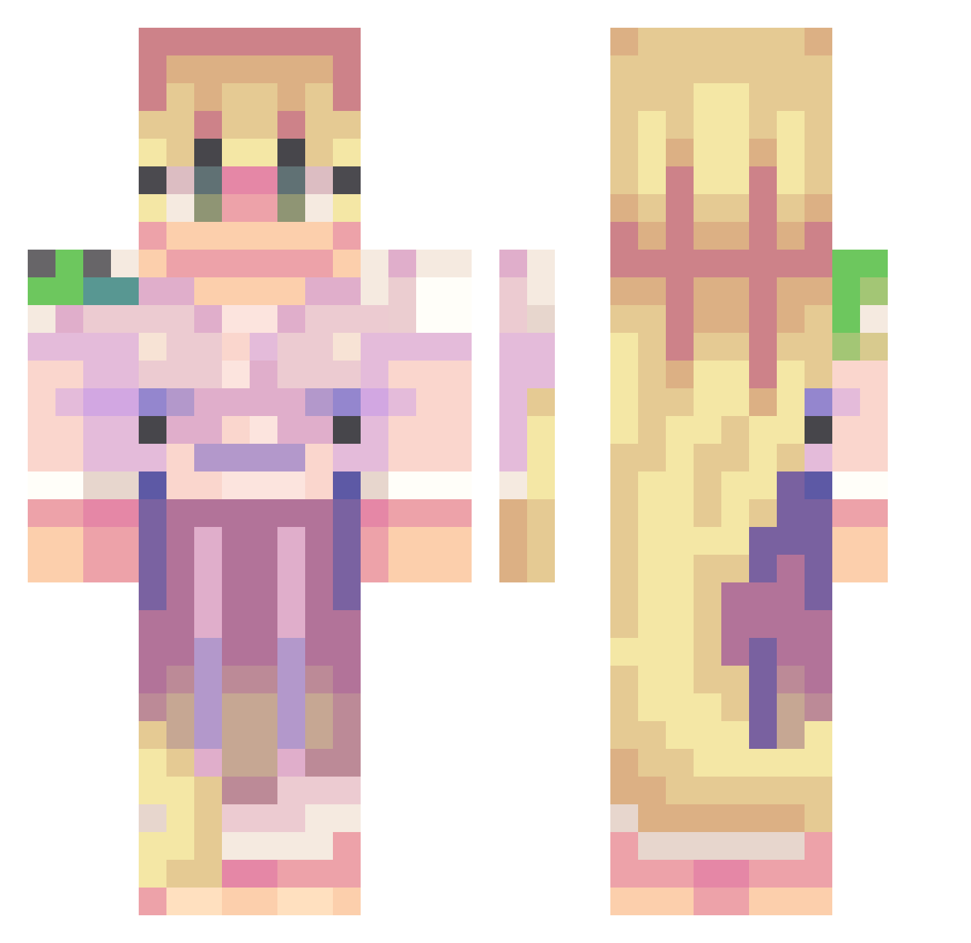 Takigabo Minecraft skin, front and back view