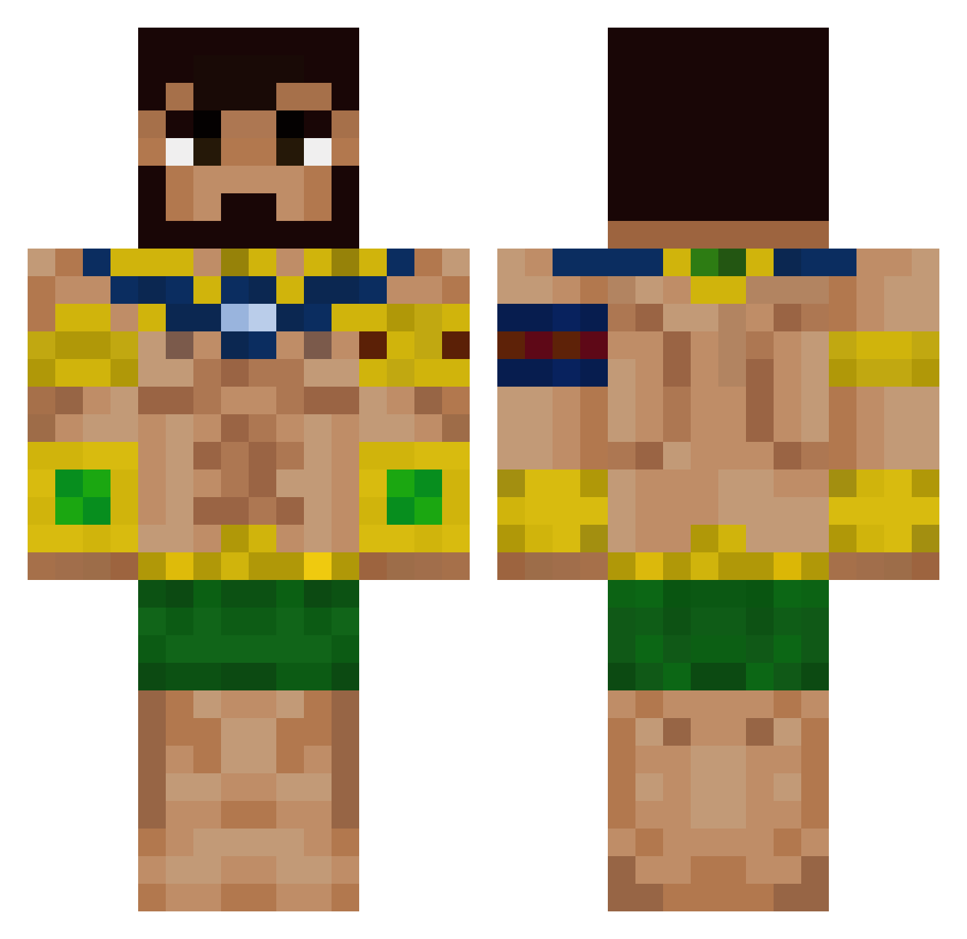 TwitchCufo Minecraft skin, front and back view