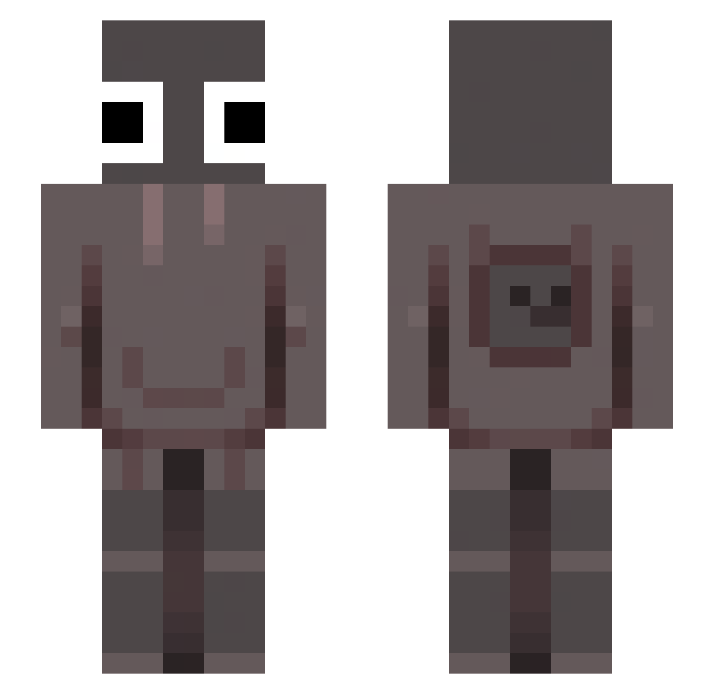 Penoblau Minecraft skin, front and back view