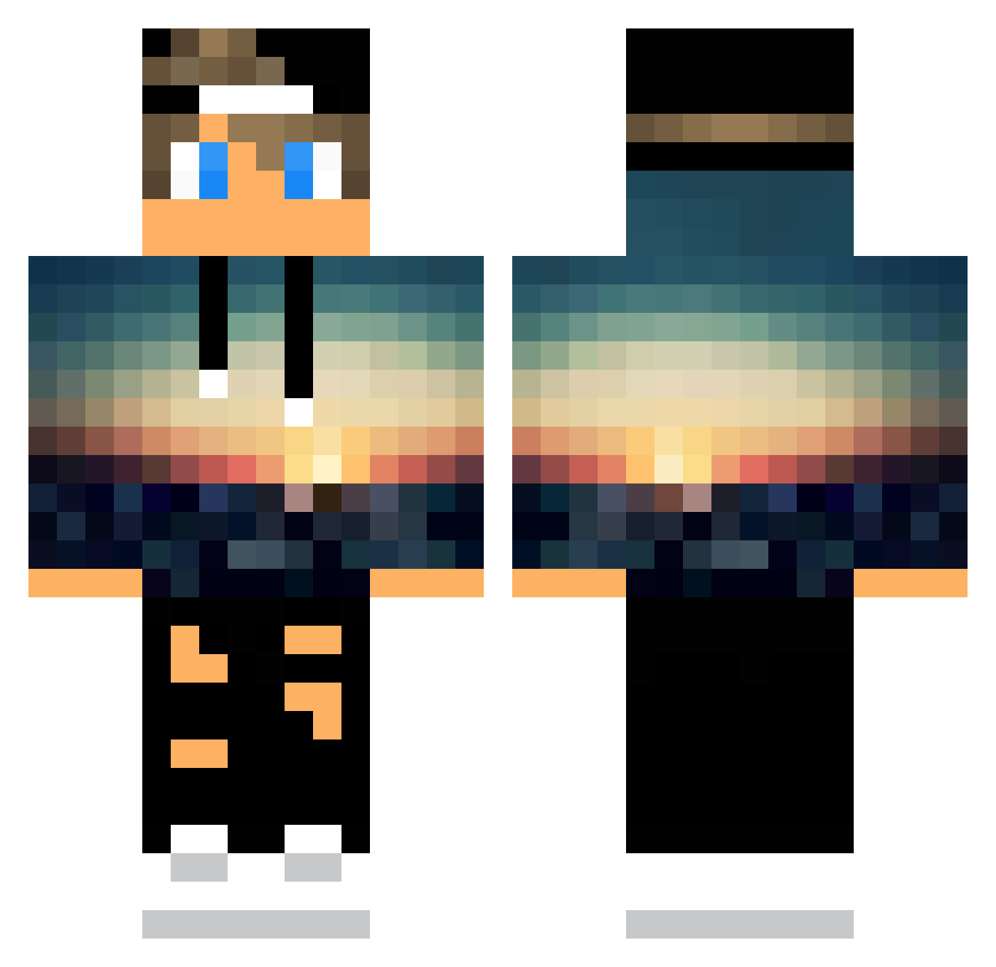 Hokie255 Minecraft skin, front and back view