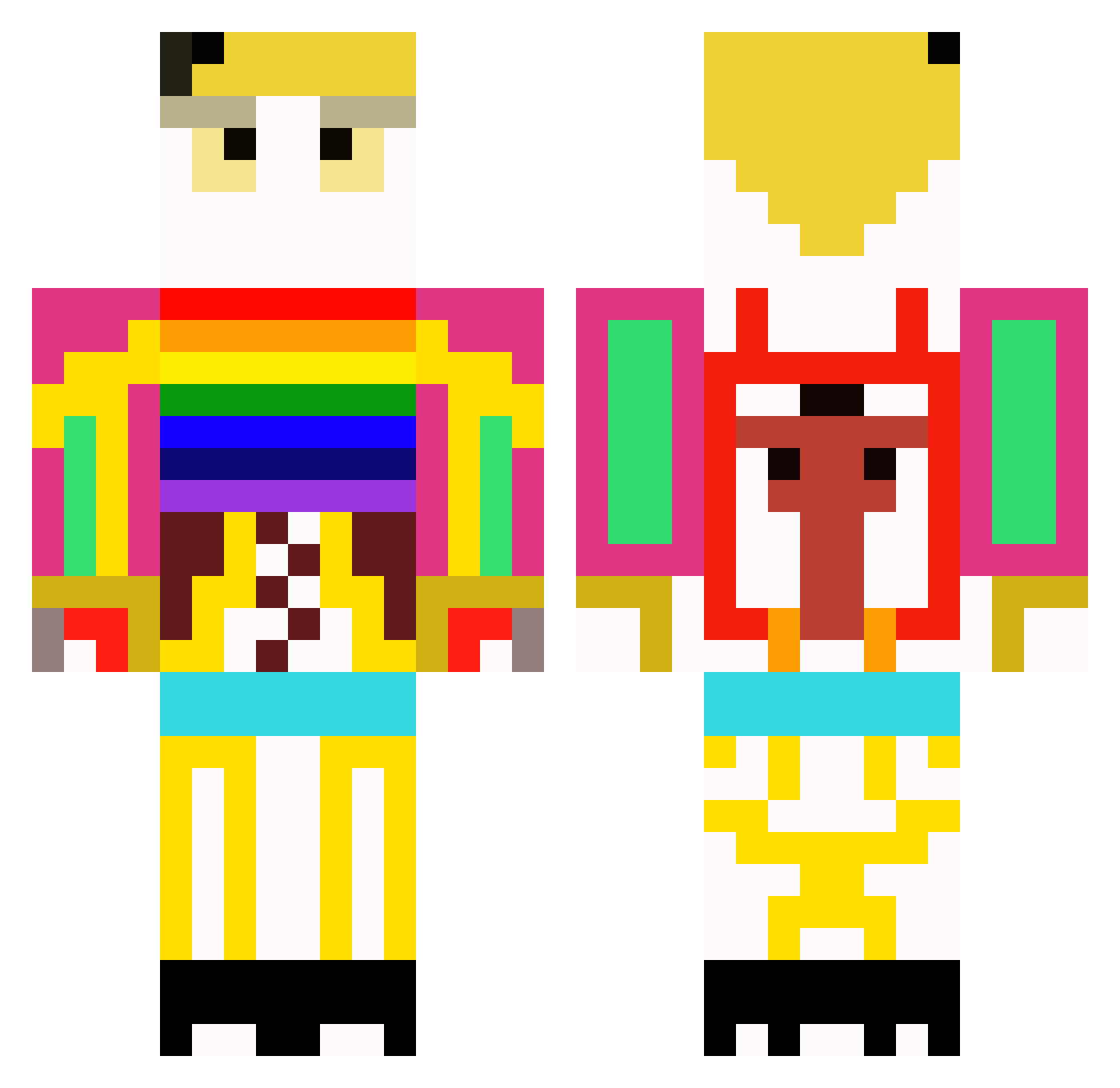 Limens Minecraft skin, front and back view