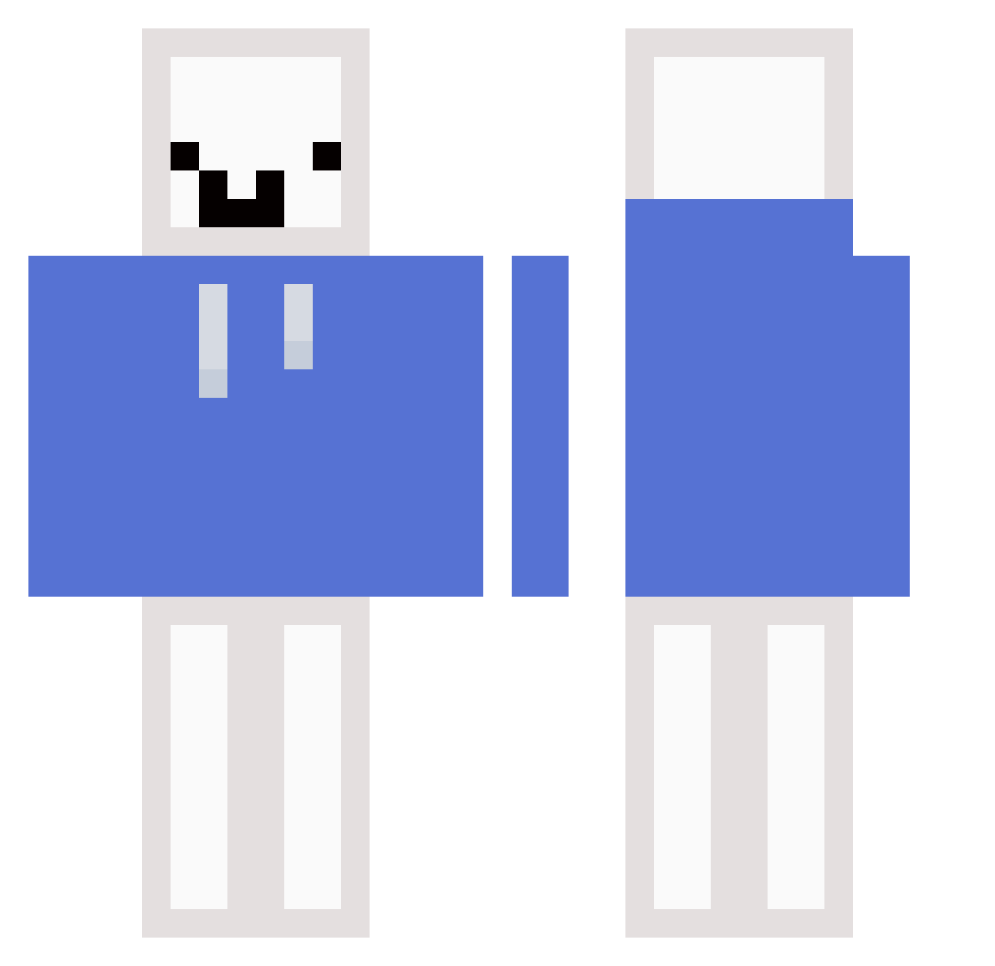 clawgout Minecraft skin, front and back view