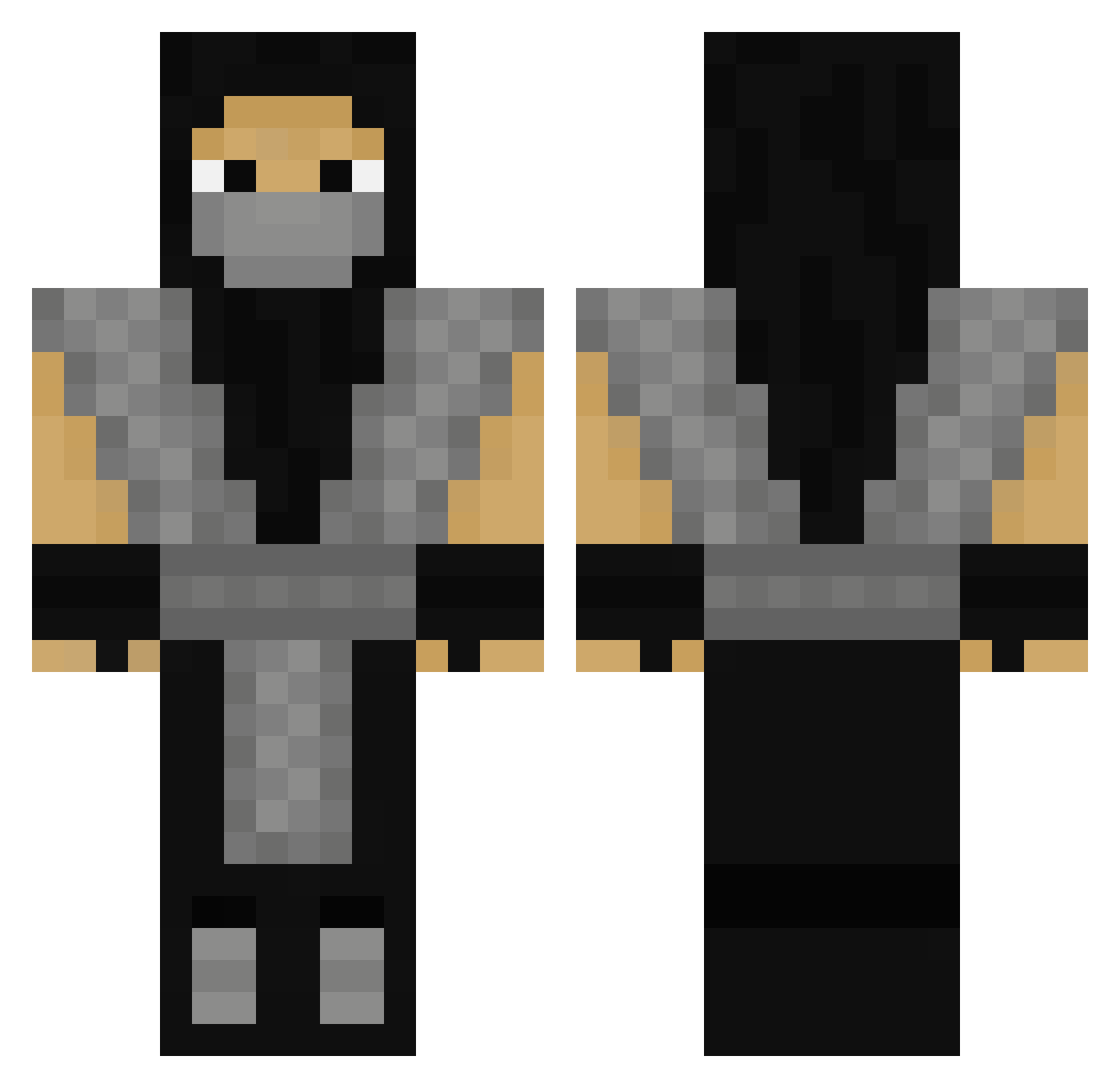 exreub Minecraft skin, front and back view
