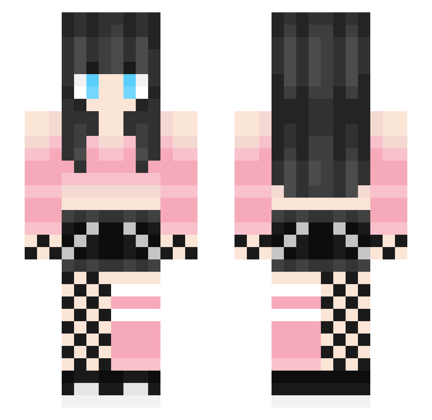 KittyCatNicole Minecraft skin, front and back view