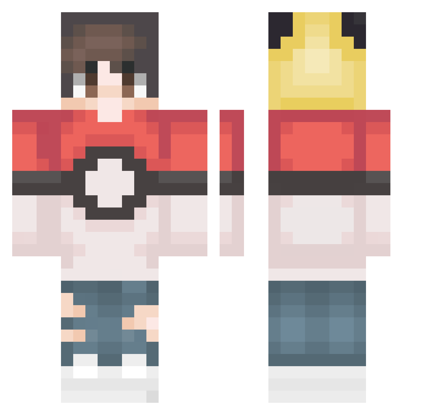 byiSlice Minecraft skin, front and back view