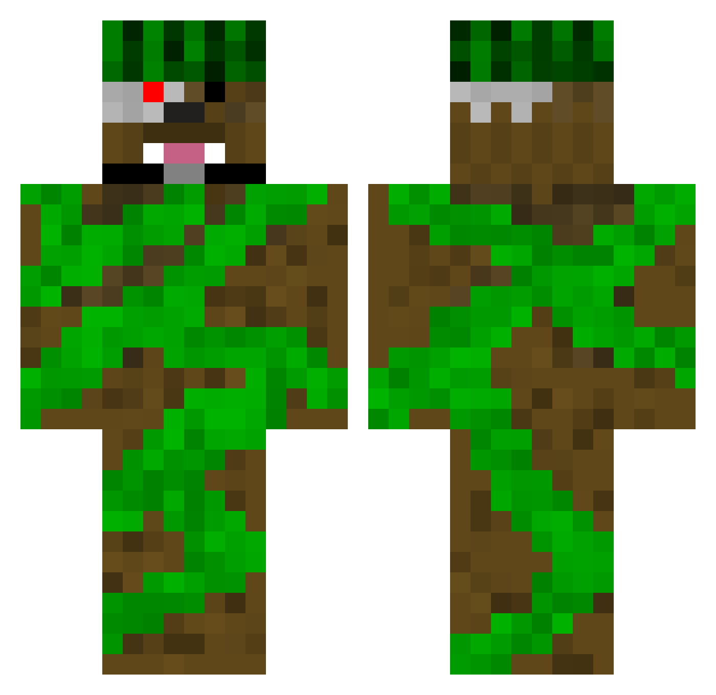Attendants Minecraft skin, front and back view