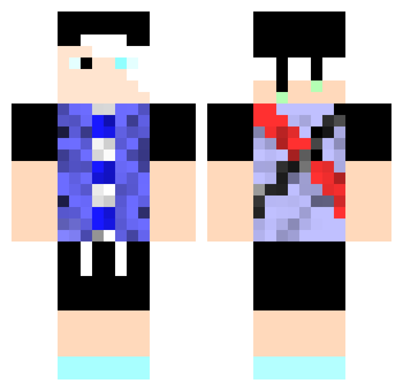 Hacker03 Minecraft skin, front and back view