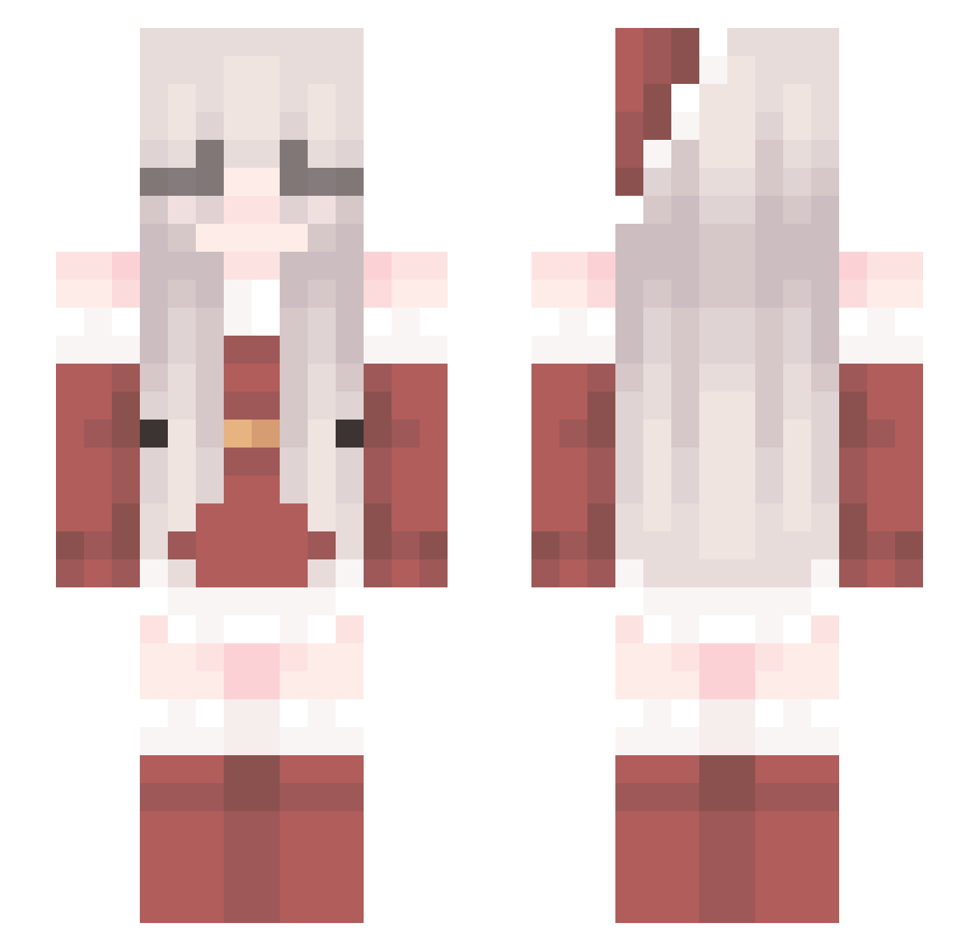 KwamTv Minecraft skin, front and back view