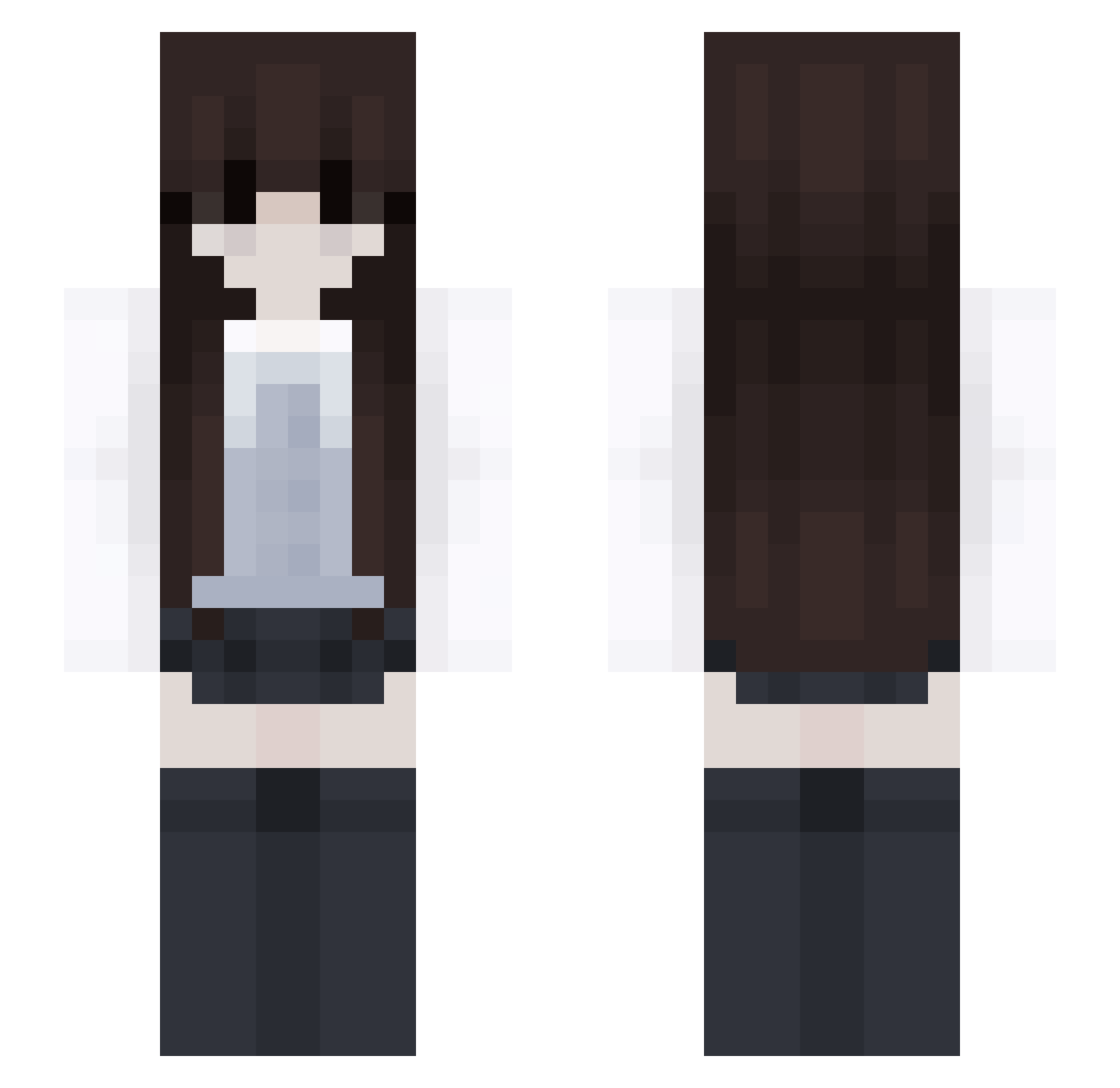 Ryelle Minecraft skin, front and back view
