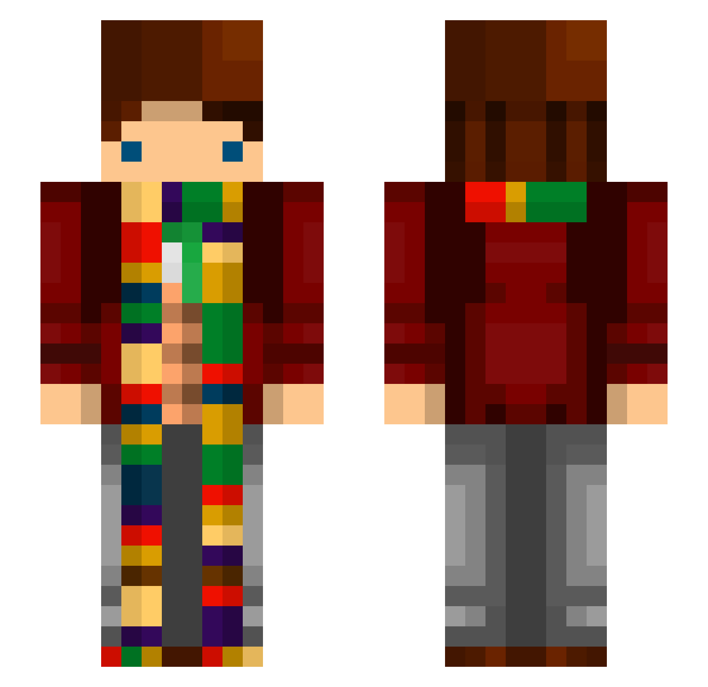 TommyMash Minecraft skin, front and back view