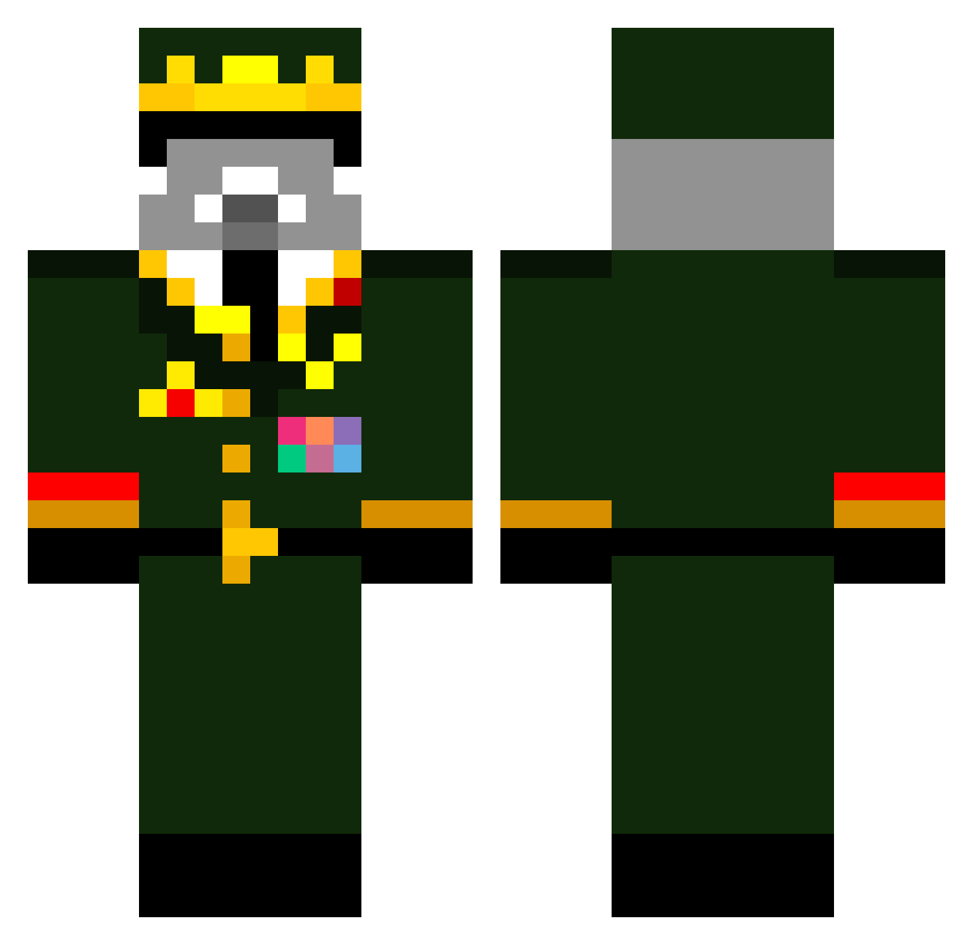Bhoupie Minecraft skin, front and back view