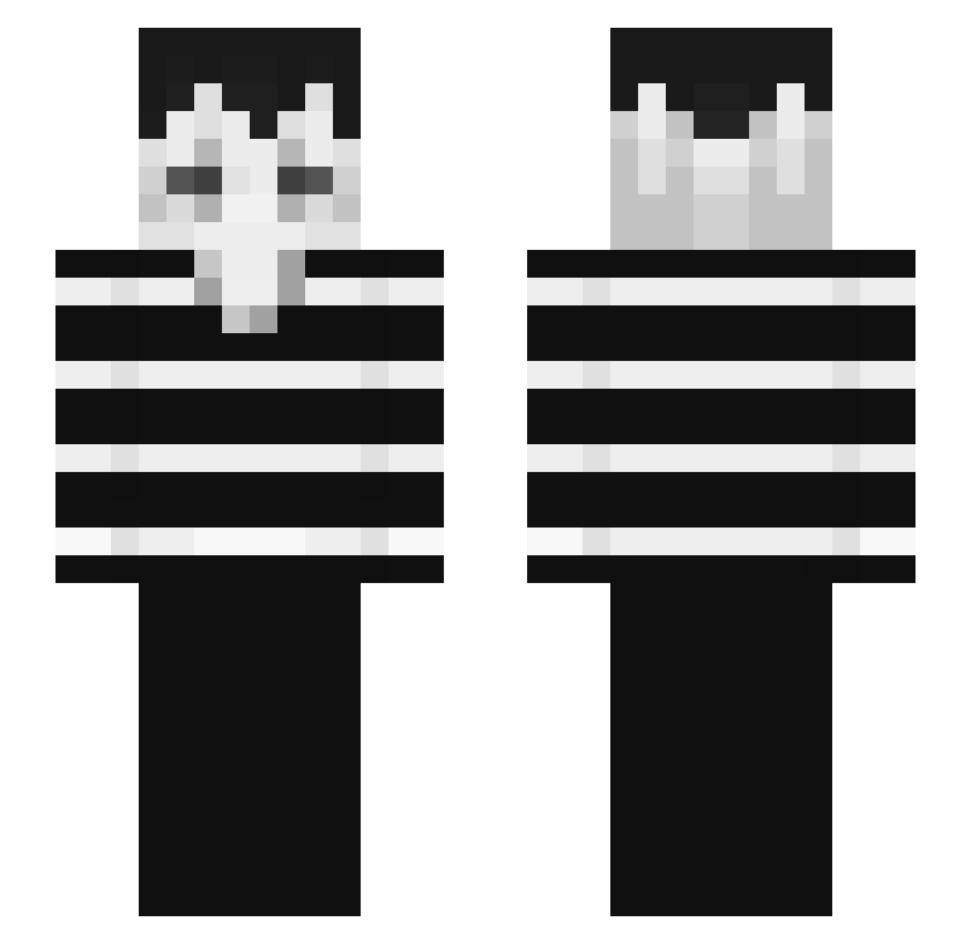 wonzaj Minecraft skin, front and back view