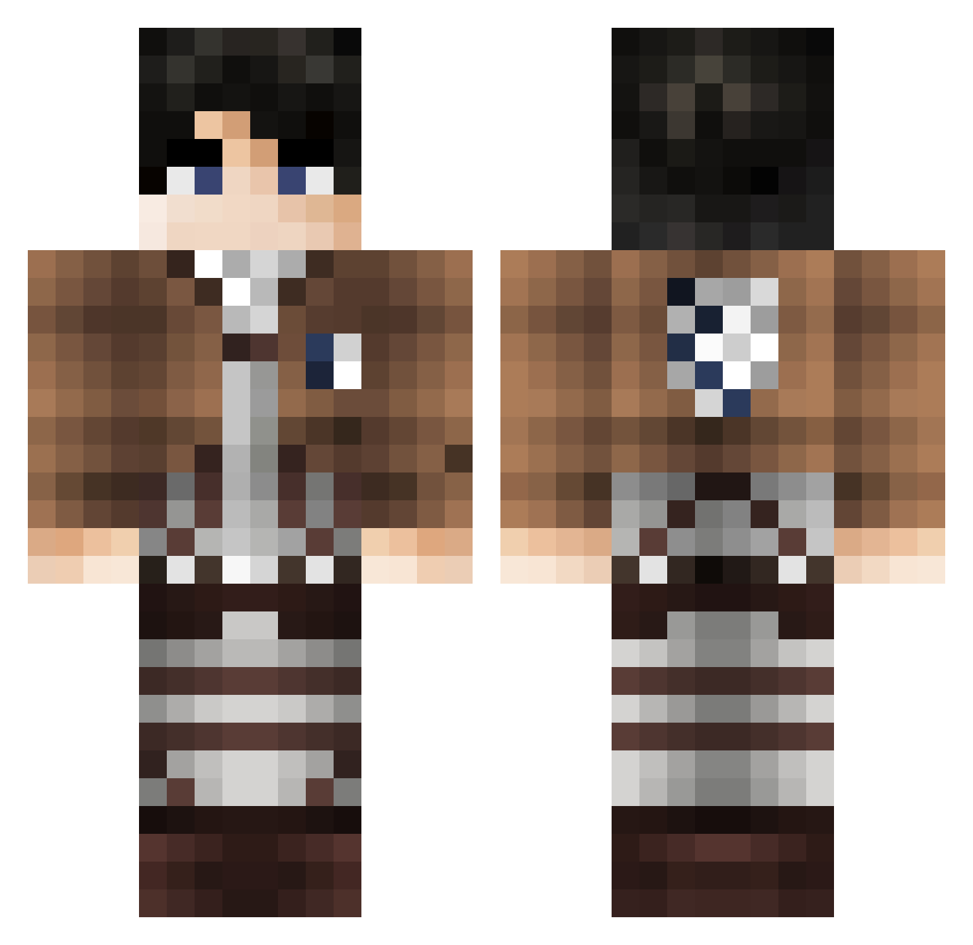 BraSteGoRa Minecraft skin, front and back view