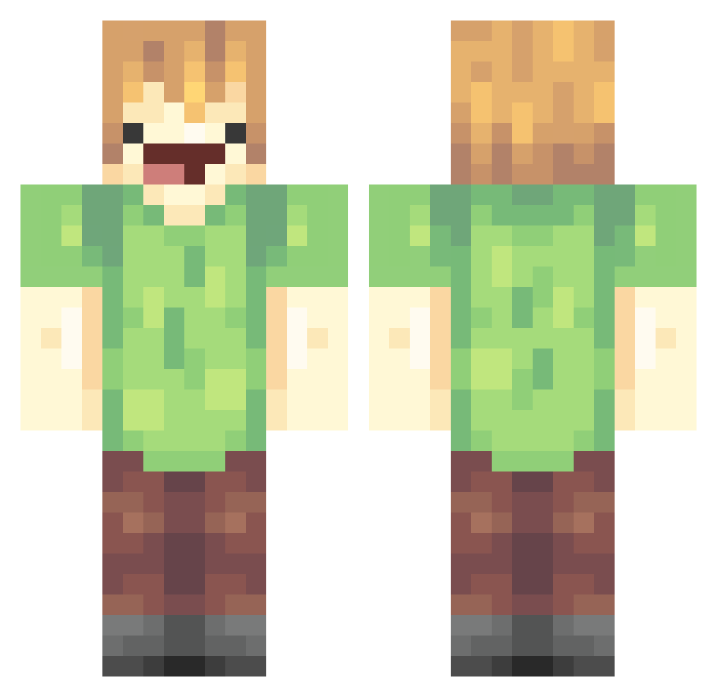 MrDreng Minecraft skin, front and back view