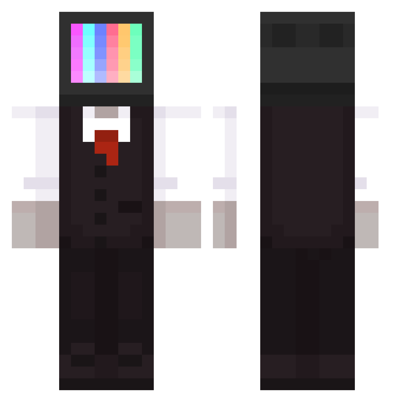 YouWall Minecraft skin, front and back view
