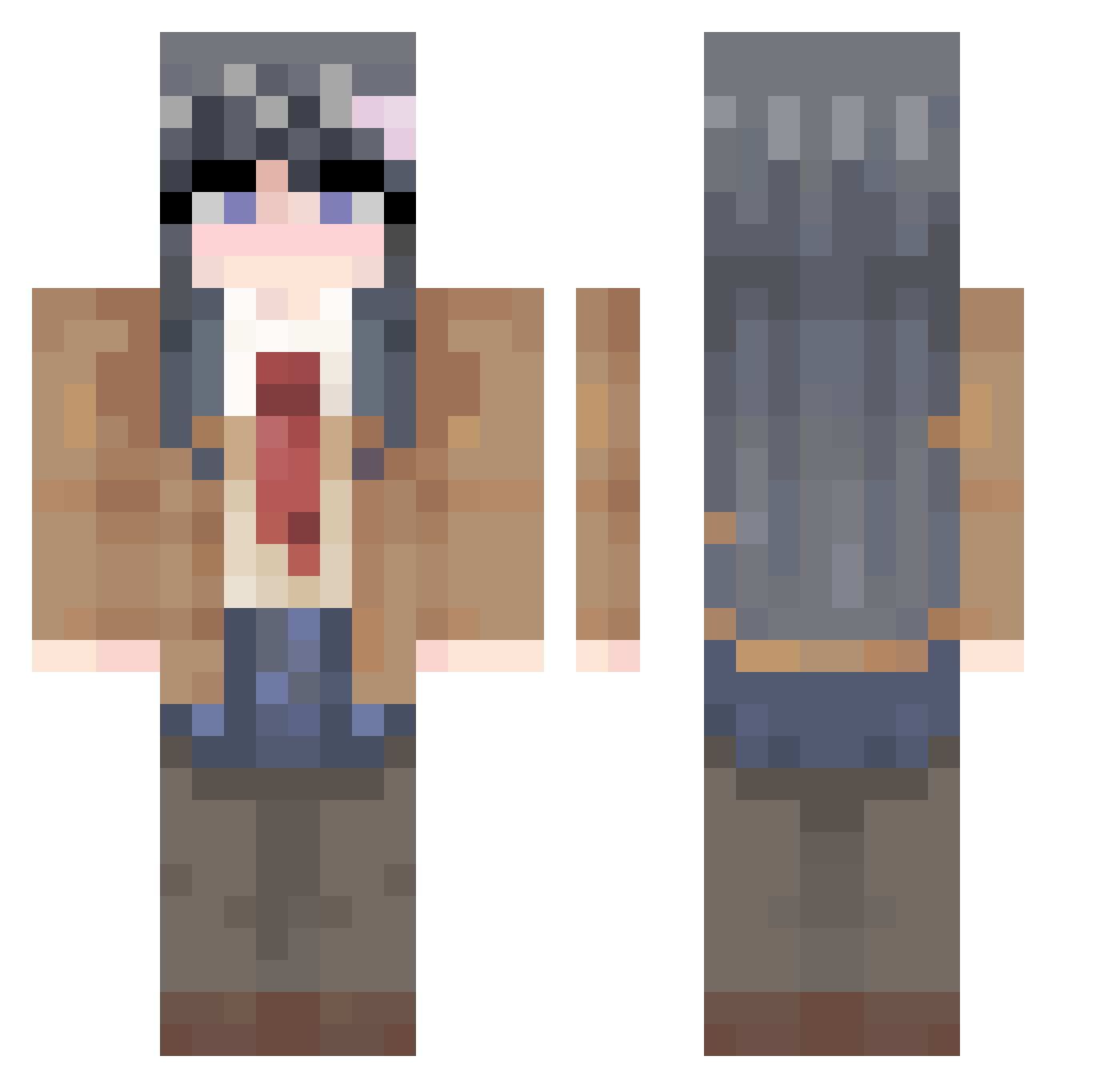 PhetelThunfisch Minecraft skin, front and back view