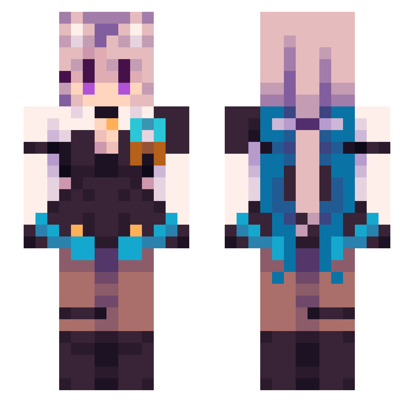 MrBillyBear Minecraft skin, front and back view
