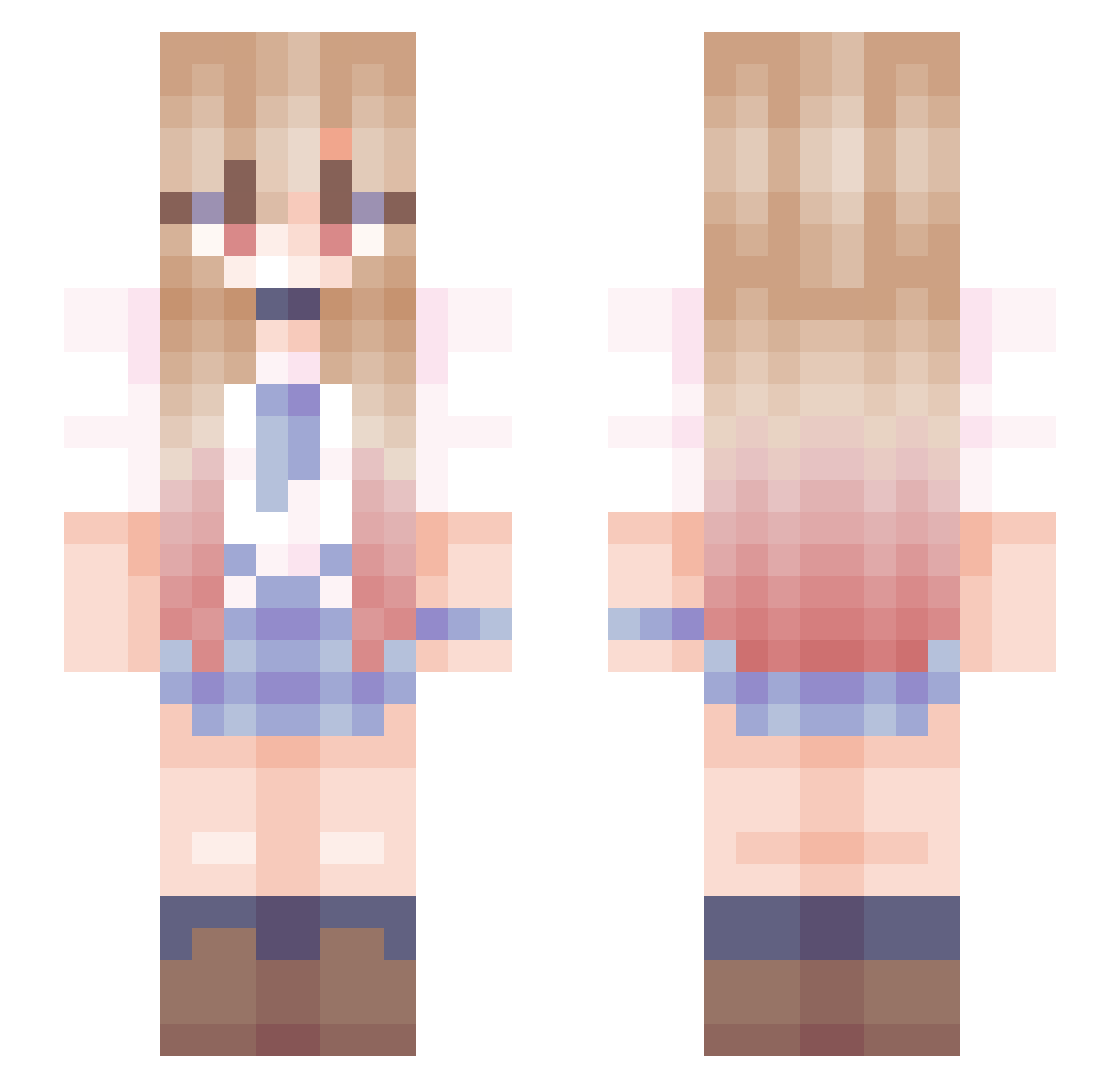 EmmaDaSilly Minecraft skin, front and back view
