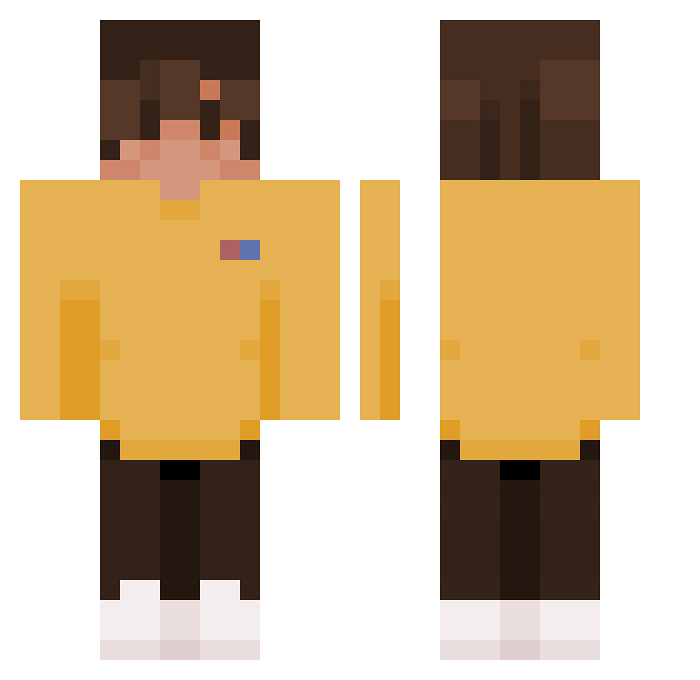 Zych_YT Minecraft skin, front and back view