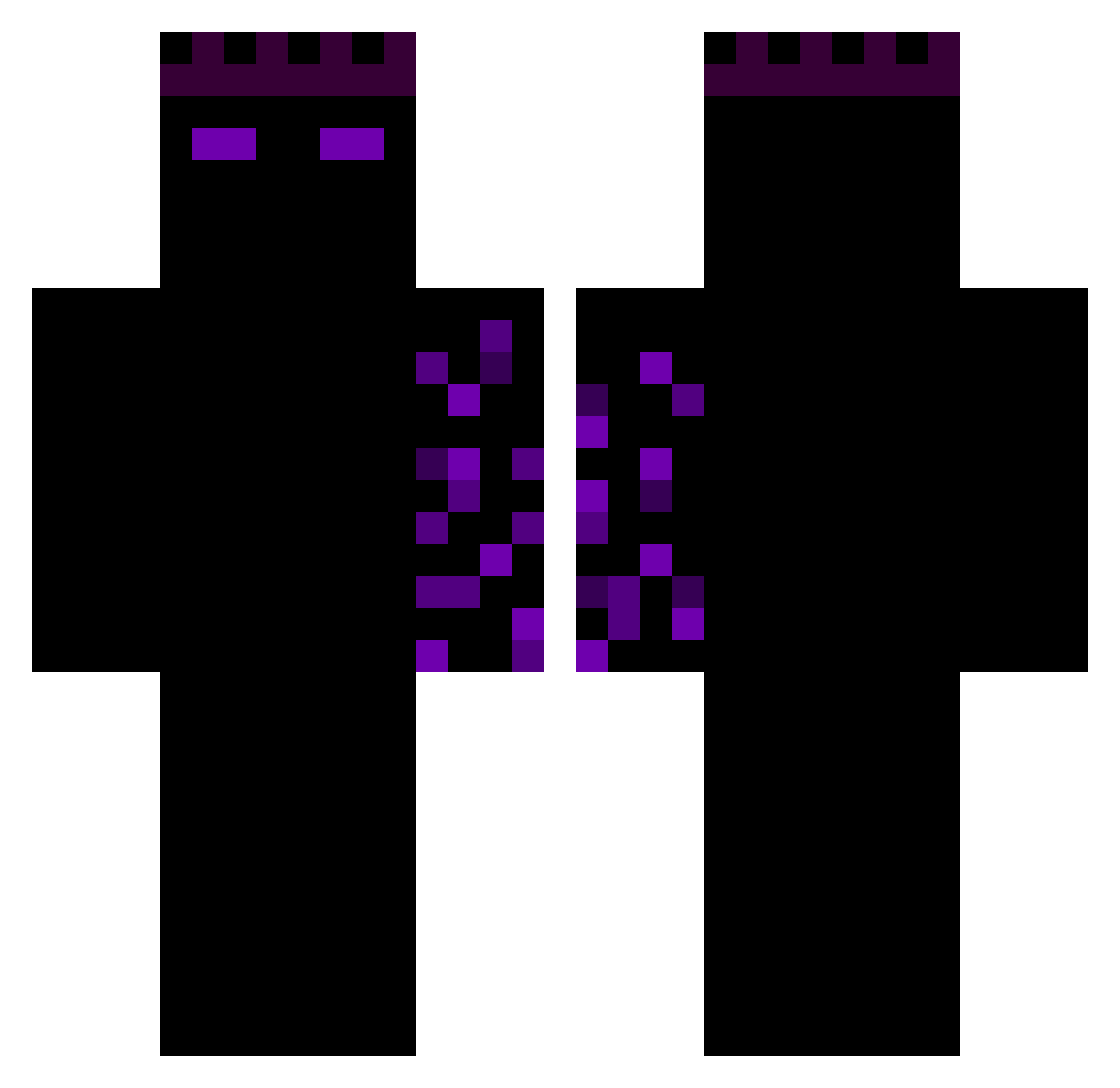 FlamzWrld Minecraft skin, front and back view