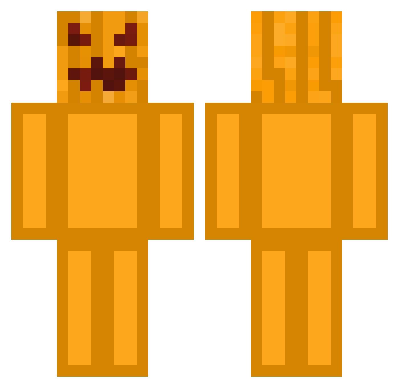 dudebrobrax Minecraft skin, front and back view