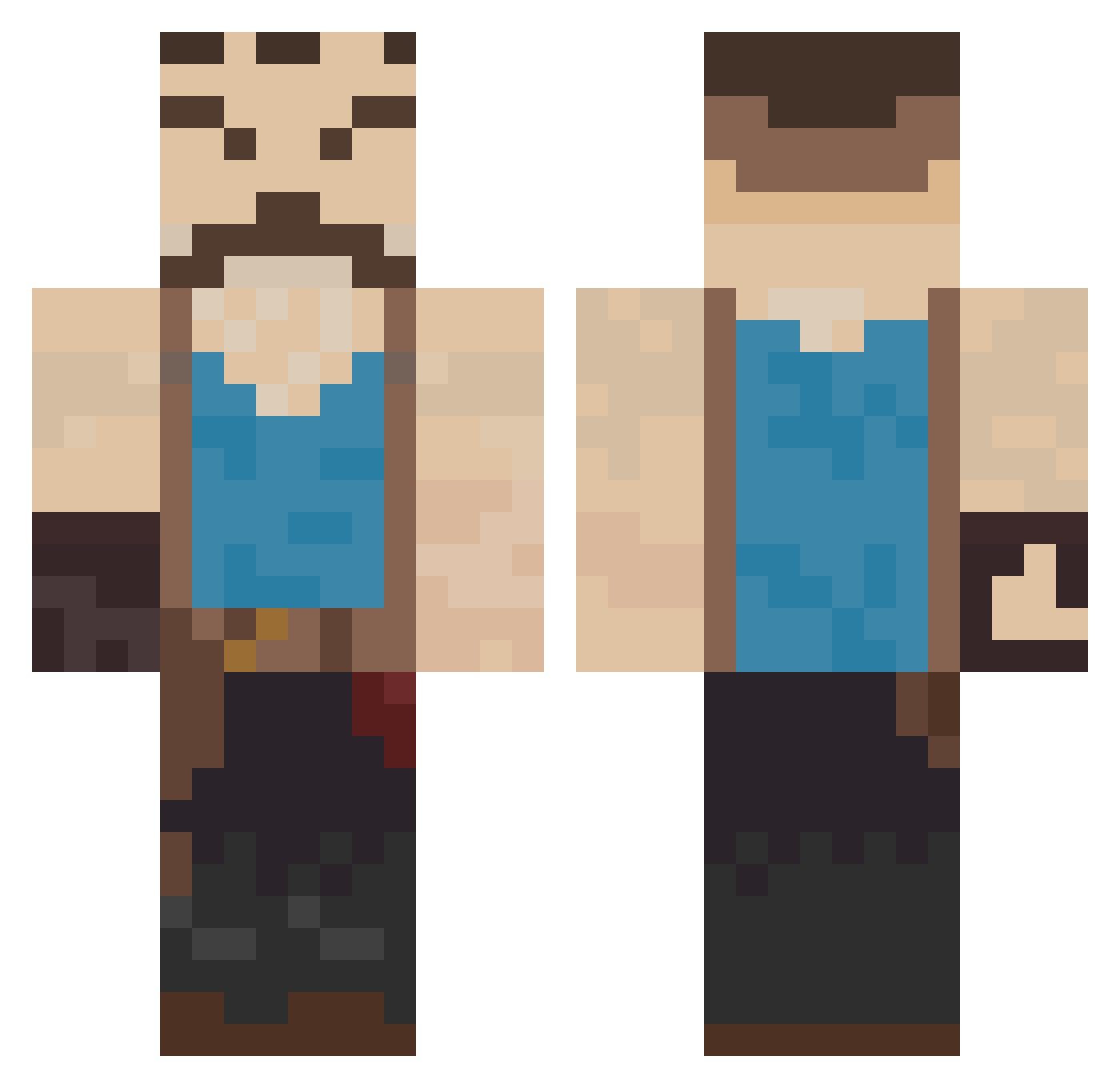 MCTHEMAINMAN Minecraft skin, front and back view