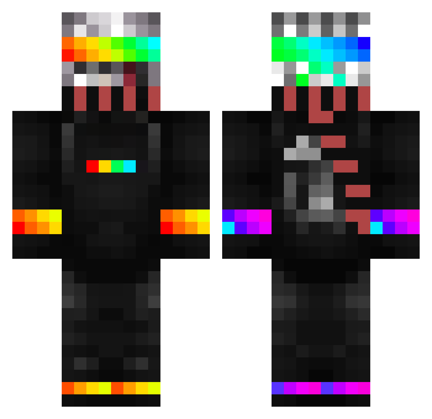 U1d Minecraft skin, front and back view