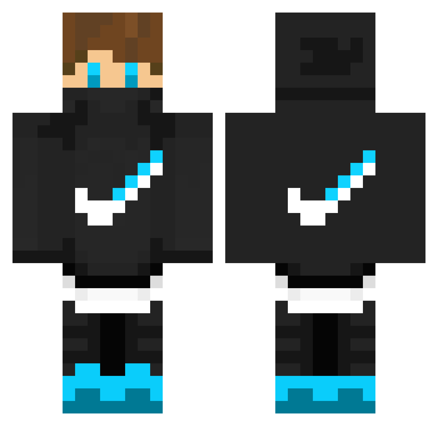 SftR6 Minecraft skin, front and back view