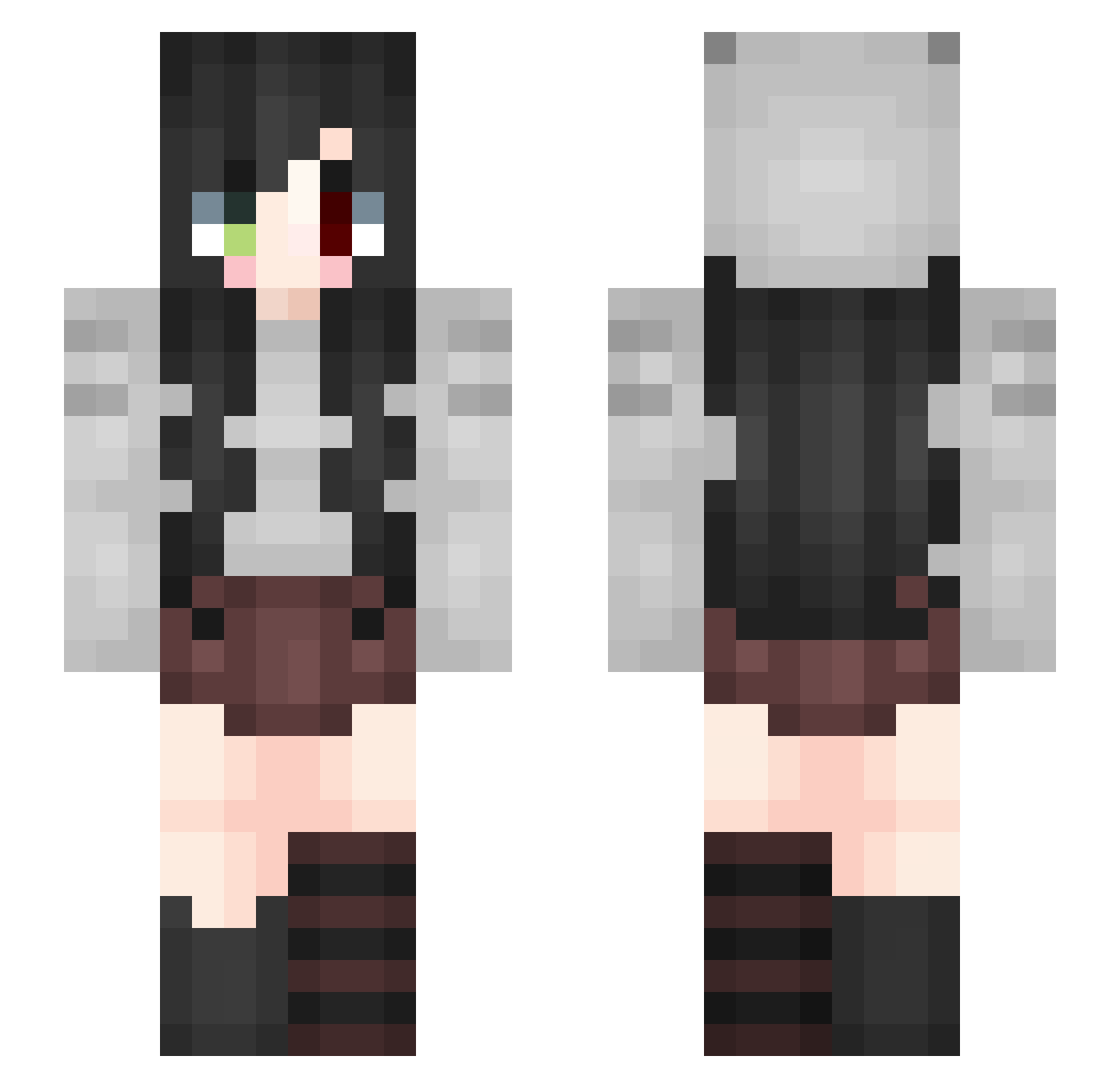 pazios Minecraft skin, front and back view